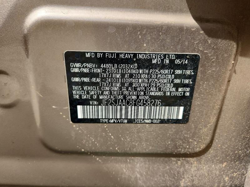 Продажа на аукционе авто 2015 Subaru Forester, vin: JF2SJAAC8FG458276, номер лота: 53644026