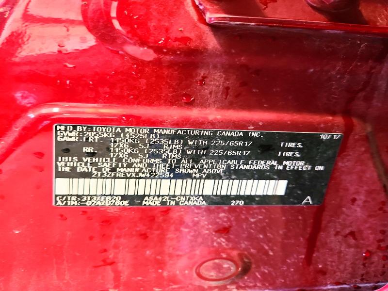 Aukcja sprzedaży 2018 Toyota Rav4, vin: 2T3ZFREVXJW422594, numer aukcji: 52359106
