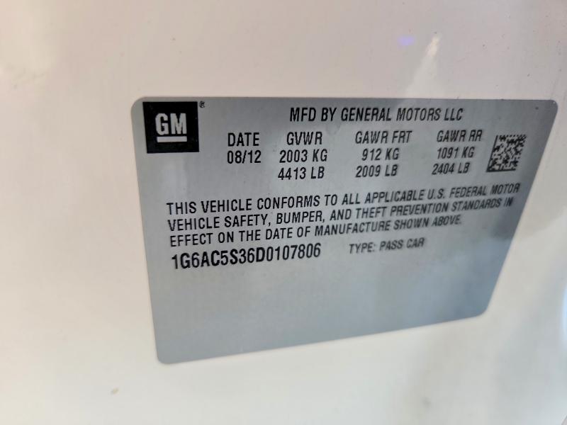 2013 Cadillac Ats მანქანა იყიდება აუქციონზე, vin: 1G6AC5S36D0107806, აუქციონის ნომერი: 53889656