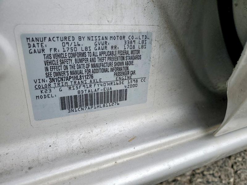 Aukcja sprzedaży 2017 Nissan Versa, vin: 3N1CN7AP1HL811276, numer aukcji: 53883086