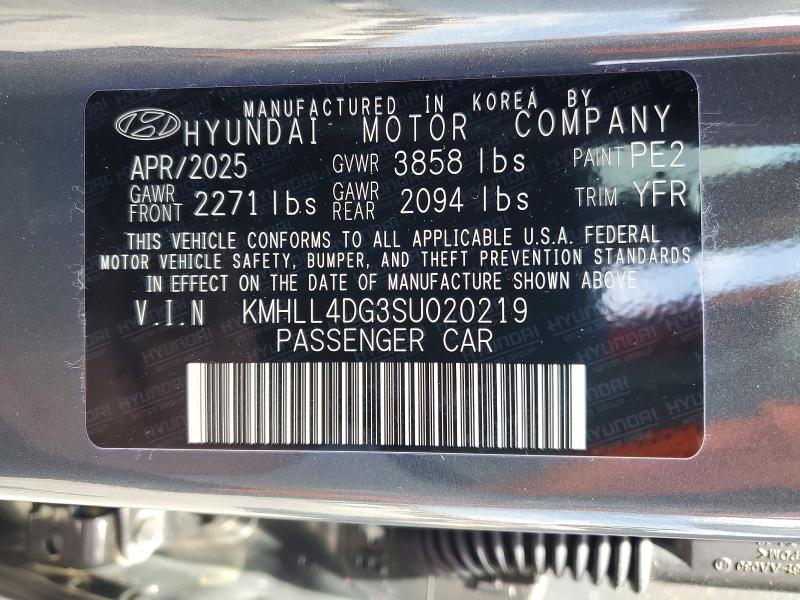 Продажа на аукционе авто 2025 Hyundai Elantra, vin: KMHLL4DG3SU020219, номер лота: 53646416