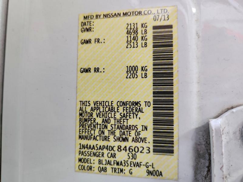 Aukcja sprzedaży 2013 Nissan Maxima, vin: 1N4AA5AP4DC846023, numer aukcji: 55114916