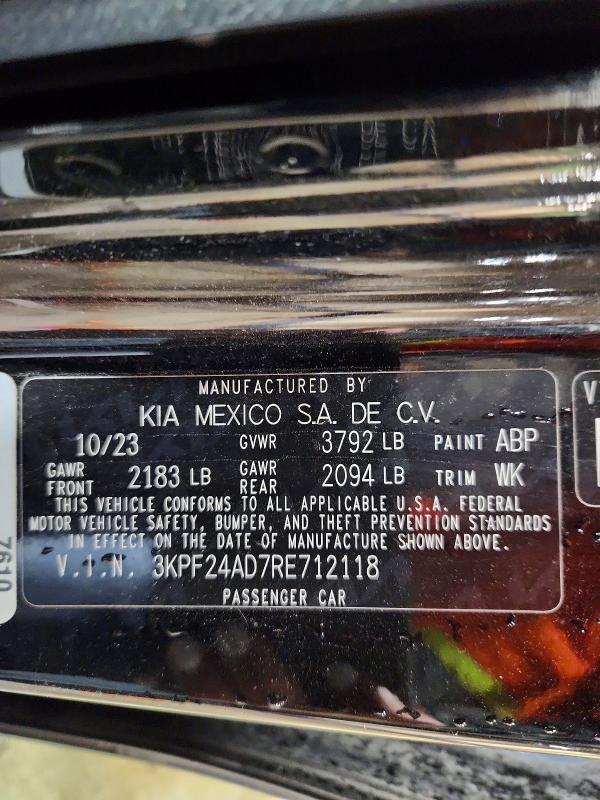 Продажа на аукционе авто 2024 Kia Forte, vin: 3KPF24AD7RE712118, номер лота: 51696366