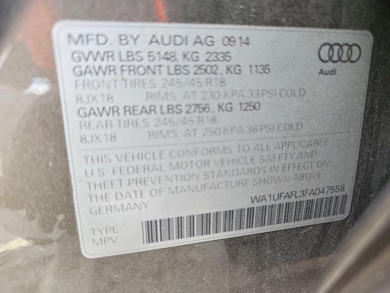 Продаж на аукціоні авто 2015 Audi A4 Allroad, vin: WA1UFAFL3FA047558, номер лоту: 52731506