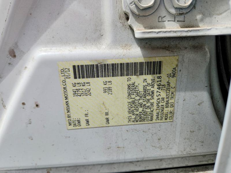 Продаж на аукціоні авто 2012 Nissan Altima, vin: 1N4AL2AP6CN574618, номер лоту: 54714306