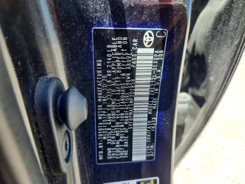 53536676 :رقم المزاد ، 5YFDPMAE5MP202858 vin ، 2021 Toyota Corolla مزاد بيع