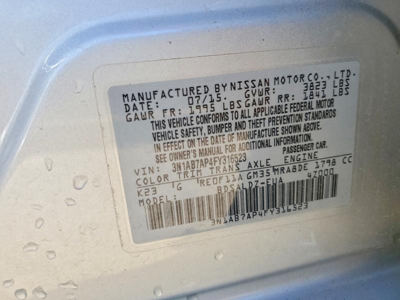 Продаж на аукціоні авто 2015 Nissan Sentra, vin: 3N1AB7AP4FY316523, номер лоту: 51851356