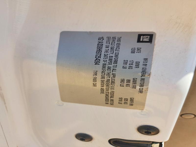 2009 Chevrolet Cobalt მანქანა იყიდება აუქციონზე, vin: 1G1AS58H697254394, აუქციონის ნომერი: 53358046