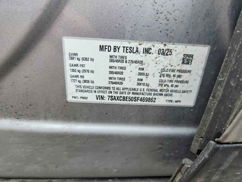 Aukcja sprzedaży 2025 Tesla Model X, vin: 7SAXCBE50SF469862, numer aukcji: 54059786