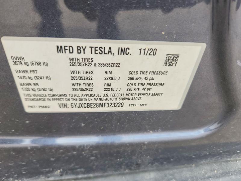 Продажа на аукционе авто 2021 Tesla Model X, vin: 5YJXCBE28MF323229, номер лота: 55193366