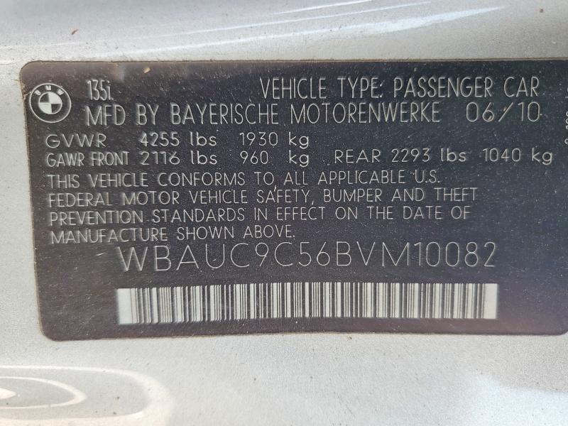 Продажа на аукционе авто 2011 Bmw 135, vin: WBAUC9C56BVM10082, номер лота: 53054506