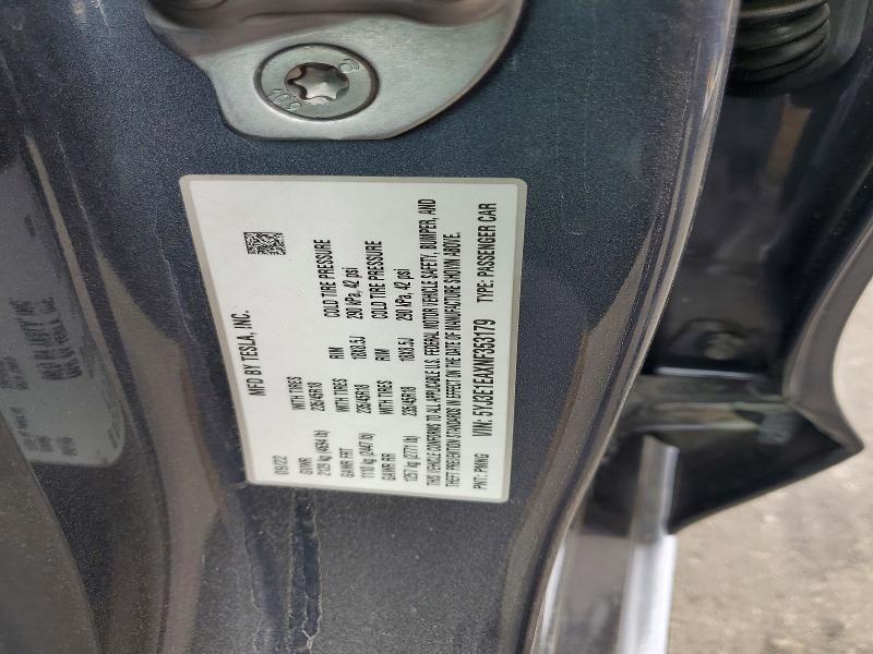 53546576 :رقم المزاد ، 5YJ3E1EAXNF353179 vin ، 2022 Tesla Model 3 مزاد بيع