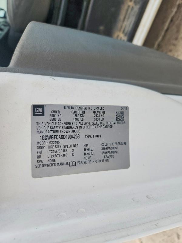 Продажа на аукционе авто 2013 Chevrolet Express G2500, vin: 1GCWGFCA6D1904268, номер лота: 52508136