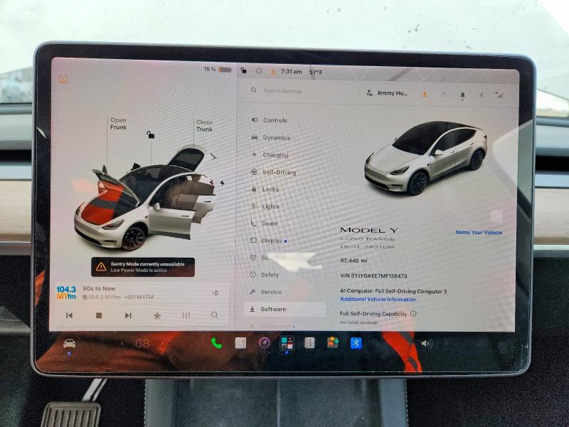 54712556 :رقم المزاد ، 5YJYGAEE7MF138473 vin ، 2021 Tesla Model Y مزاد بيع