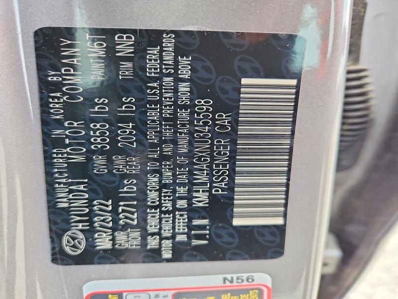 Aukcja sprzedaży 2022 Hyundai Elantra, vin: KMHLM4AGXNU345598, numer aukcji: 62120284