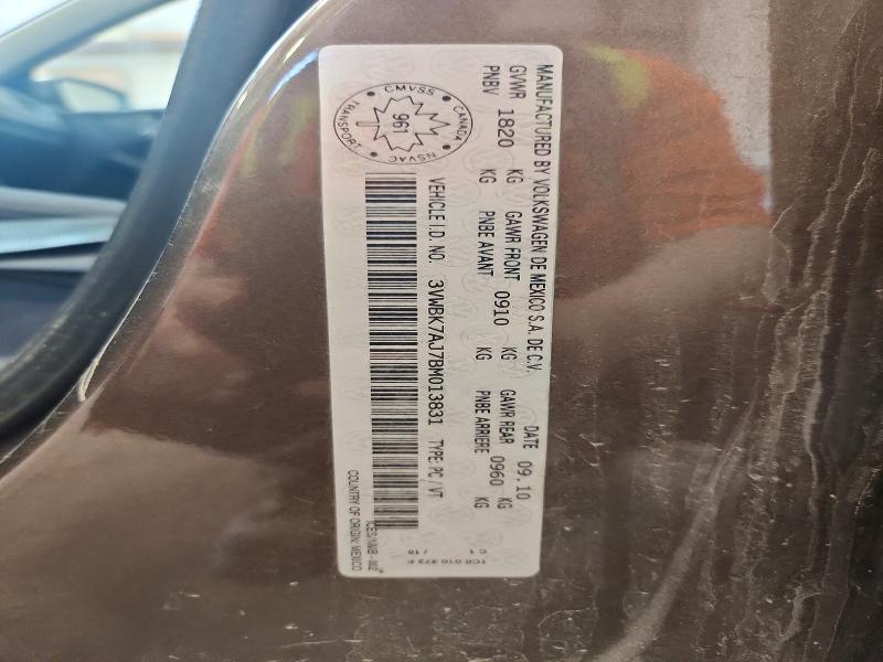 Aukcja sprzedaży 2011 Volkswagen Jetta, vin: 3VWBK7AJ7BM013831, numer aukcji: 52479456