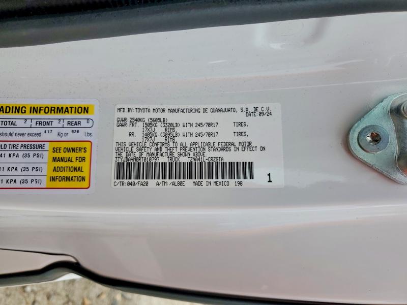 Aukcja sprzedaży 2024 Toyota Tacoma, vin: 3TYJDAHN0RT010797, numer aukcji: 54392956
