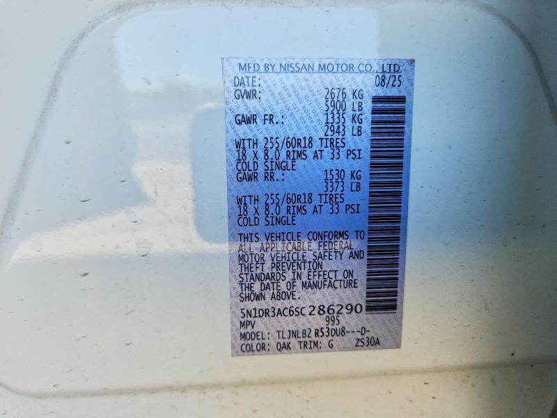 Продажа на аукционе авто 2025 Nissan Pathfinder, vin: 5N1DR3AC6SC286290, номер лота: 53698556