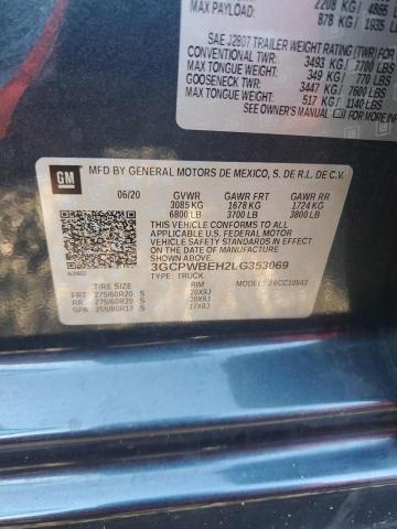 Продаж на аукціоні авто 2020 Chevrolet Silverado, vin: 3GCPWBEH2LG353069, номер лоту: 54096996
