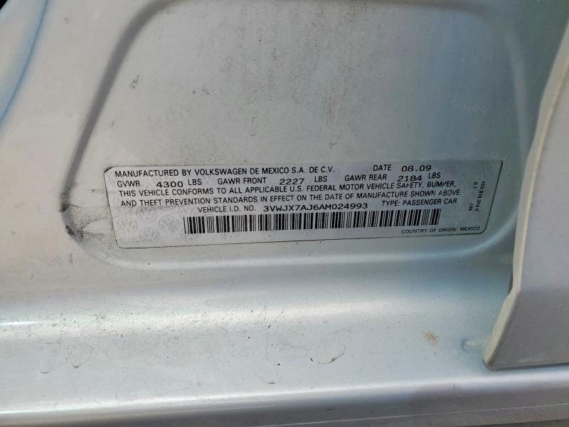 Продаж на аукціоні авто 2010 Volkswagen Jetta, vin: 3VWJX7AJ6AM024993, номер лоту: 54258516