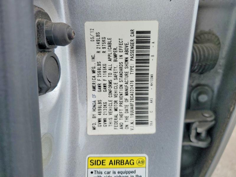 Aukcja sprzedaży 2012 Acura Tl, vin: 19UUA8F26CA033476, numer aukcji: 52750536
