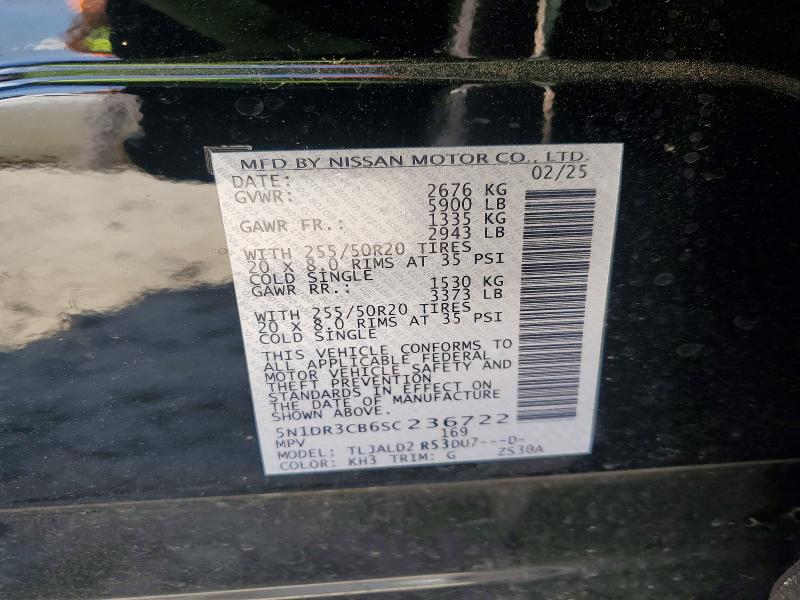 54161756 :رقم المزاد ، 5N1DR3CB6SC236722 vin ، 2025 Nissan Pathfinder مزاد بيع