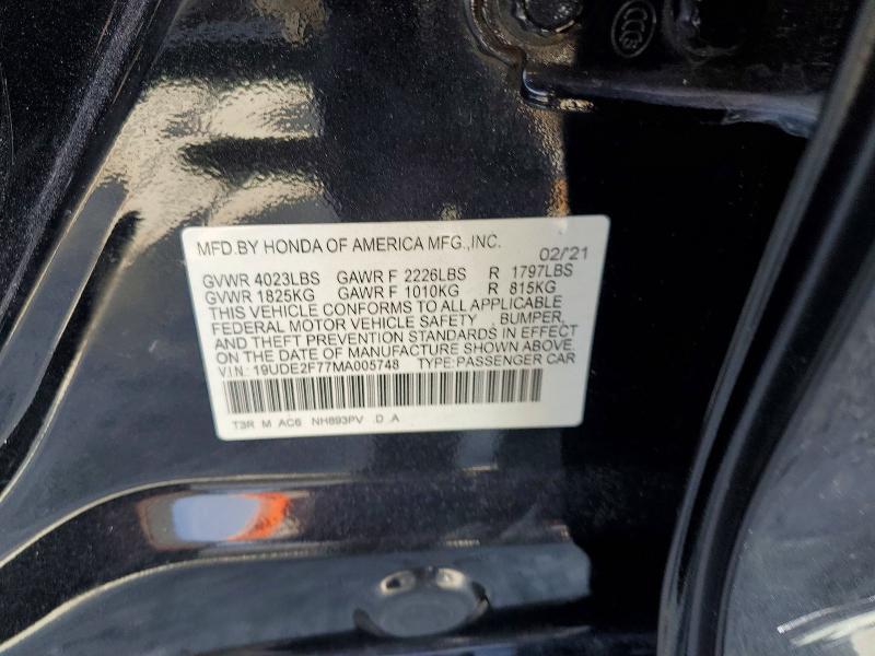 52459266 :رقم المزاد ، 19UDE2F77MA005748 vin ، 2021 Acura Ilx مزاد بيع