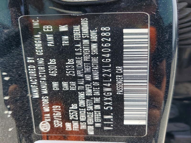 52682496 :رقم المزاد ، 5XXGW4L2XLG406288 vin ، 2020 Kia Optima مزاد بيع