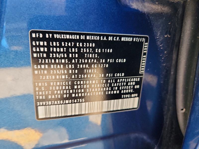 53132796 :رقم المزاد ، 3VV3B7AX6JM014755 vin ، 2018 Volkswagen Tiguan مزاد بيع