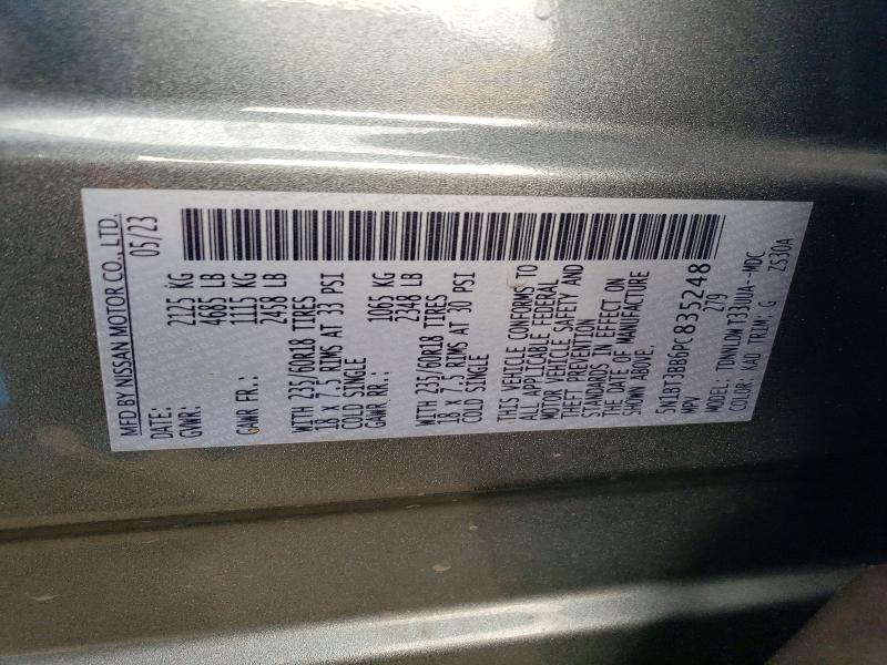 52608836 :رقم المزاد ، 5N1BT3BB6PC835248 vin ، 2023 Nissan Rogue مزاد بيع