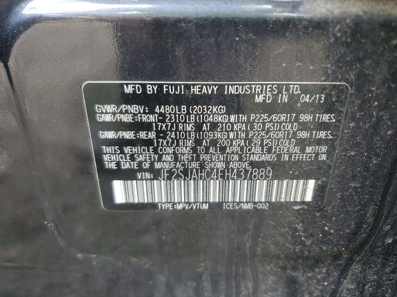 Продаж на аукціоні авто 2014 Subaru Forester, vin: JF2SJAHC4EH437889, номер лоту: 53334596