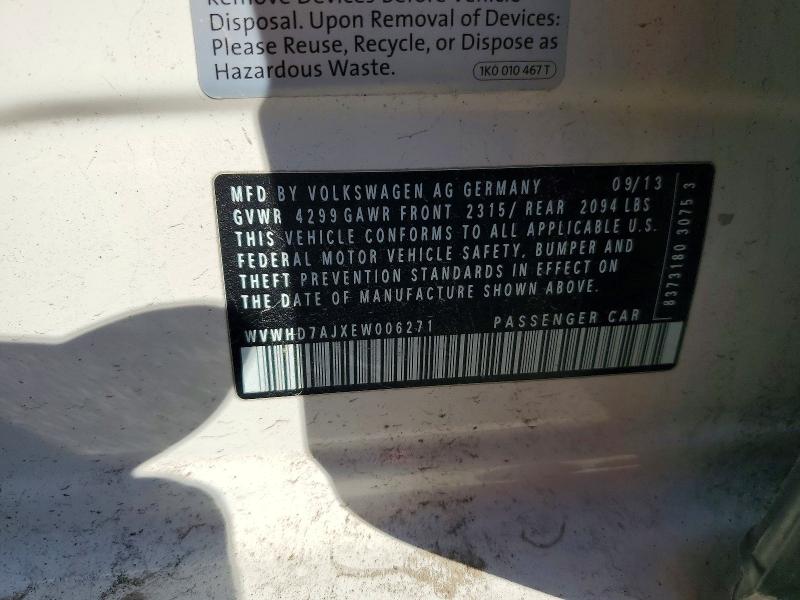 52676646 :رقم المزاد ، WVWHD7AJXEW006271 vin ، 2014 Volkswagen Gti مزاد بيع