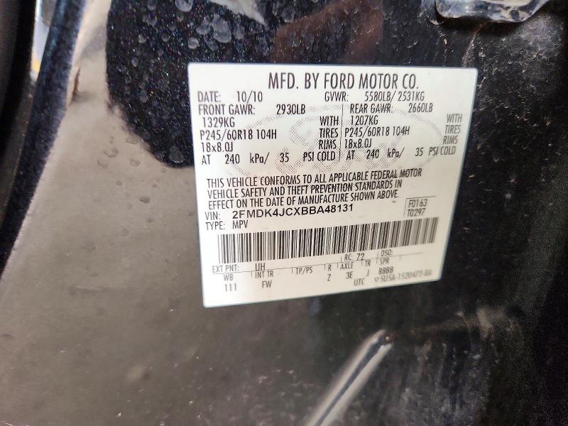 Aukcja sprzedaży 2011 Ford Edge, vin: 2FMDK4JCXBBA48131, numer aukcji: 54897076