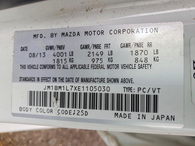 Продажа на аукционе авто 2014 Mazda 3, vin: JM1BM1L7XE1105030, номер лота: 52555736