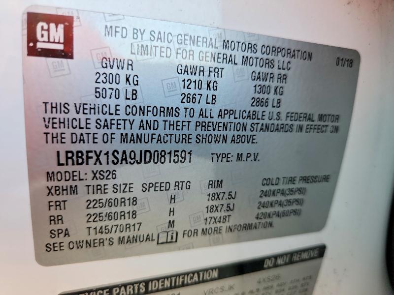Aukcja sprzedaży 2018 Buick Envision, vin: LRBFX1SA9JD081591, numer aukcji: 52129736