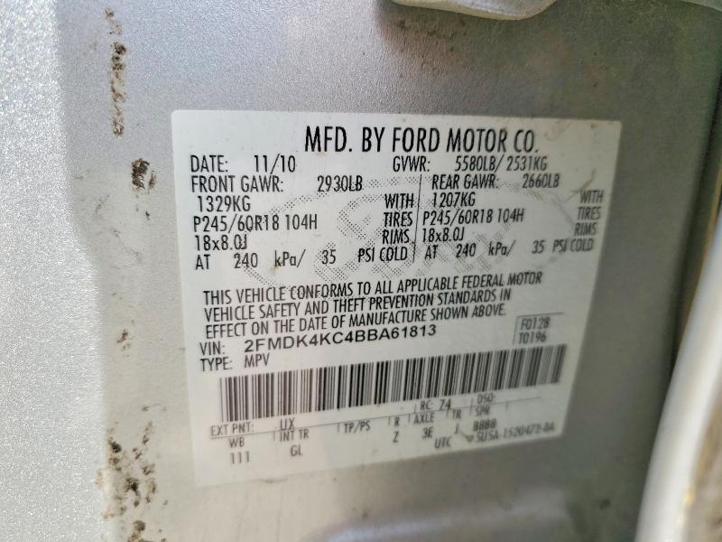 53321826 :رقم المزاد ، 2FMDK4KC4BBA61813 vin ، 2011 Ford Edge مزاد بيع