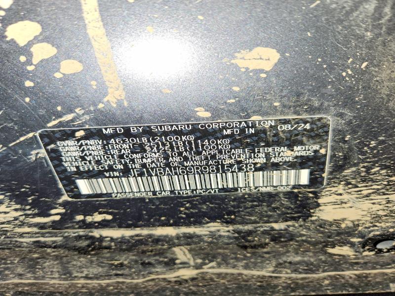 53213426 :رقم المزاد ، JF1VBAH69R9815438 vin ، 2024 Subaru Wrx مزاد بيع