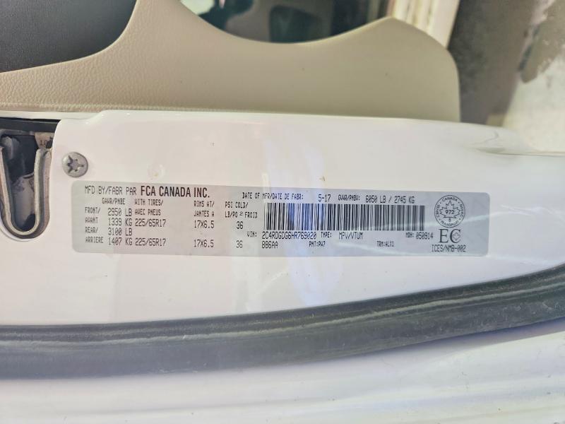 2017 Dodge Grand Caravan მანქანა იყიდება აუქციონზე, vin: 2C4RDGDG6HR769020, აუქციონის ნომერი: 55200296