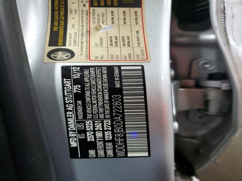 2013 Mercedes-benz E მანქანა იყიდება აუქციონზე, vin: WDDHF8JB0DA722803, აუქციონის ნომერი: 53573656