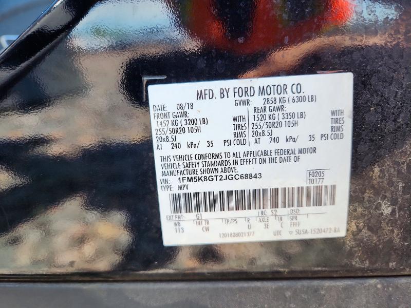 Продаж на аукціоні авто 2018 Ford Explorer, vin: 1FM5K8GT2JGC68843, номер лоту: 52543106