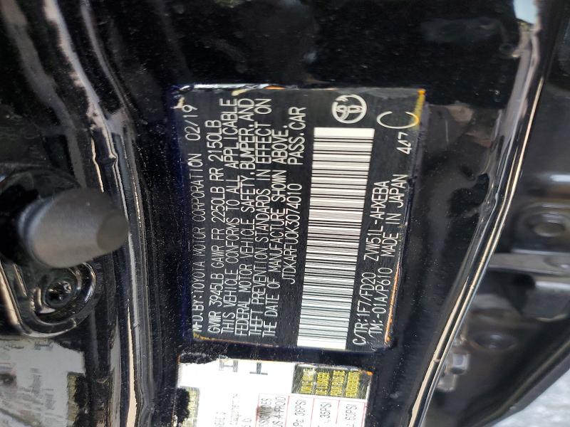 53087626 :رقم المزاد ، JTDKARFU0K3074010 vin ، 2019 Toyota Prius مزاد بيع