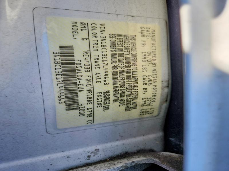 55061566 :رقم المزاد ، 3N1BC13E17L444663 vin ، 2007 Nissan Versa مزاد بيع