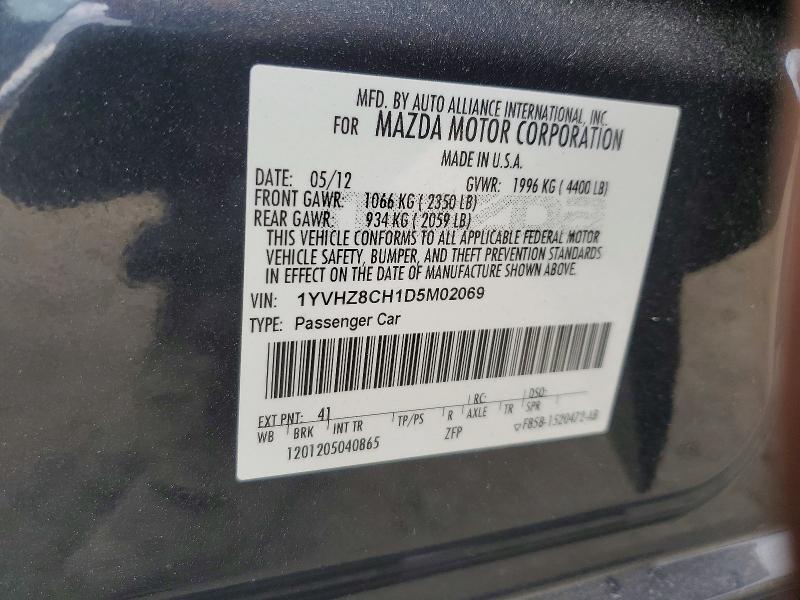 Aukcja sprzedaży 2013 Mazda 6, vin: 1YVHZ8CH1D5M02069, numer aukcji: 52604436