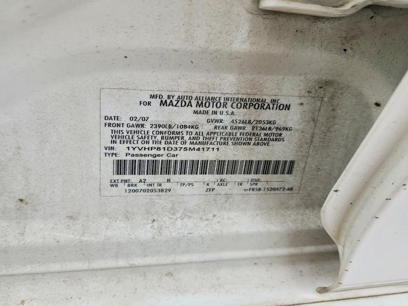 Aukcja sprzedaży 2007 Mazda 6, vin: 1YVHP81D375M41711, numer aukcji: 55418376