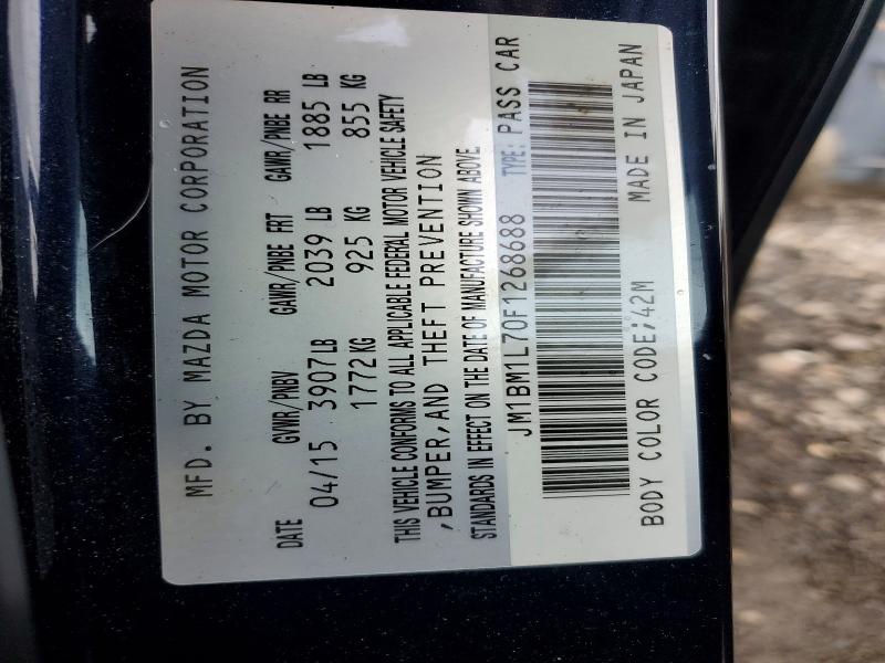 54829606 :رقم المزاد ، JM1BM1L70F1268688 vin ، 2015 Mazda 3 مزاد بيع