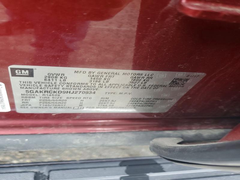 Aukcja sprzedaży 2017 Buick Enclave, vin: 5GAKRCKD9HJ270934, numer aukcji: 54644886
