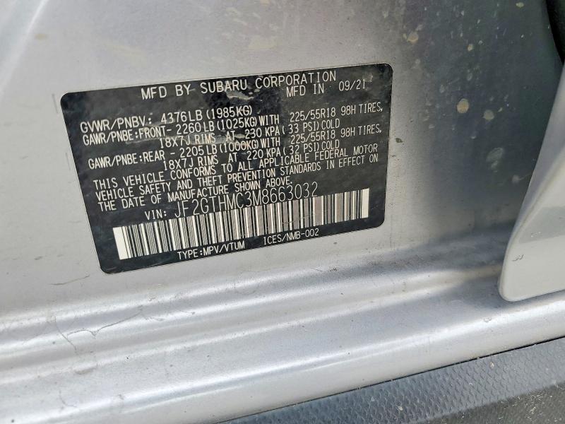 Продаж на аукціоні авто 2021 Subaru Crosstrek, vin: JF2GTHMC3M8663032, номер лоту: 53429006