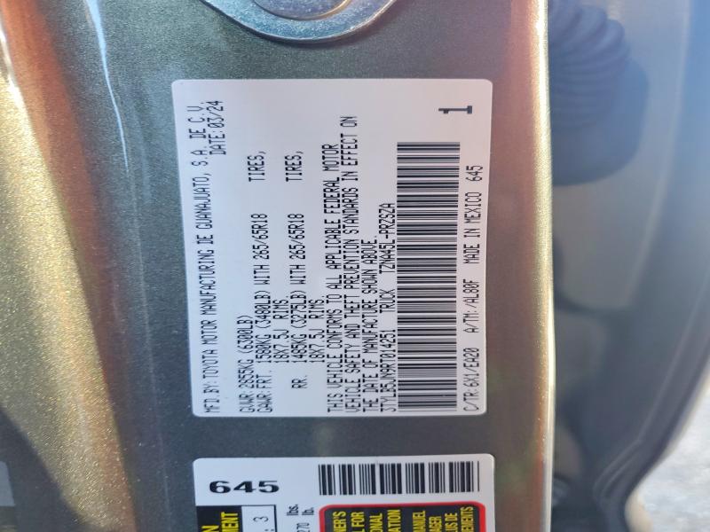 53287406 :رقم المزاد ، 3TYLB5JN9RT014251 vin ، 2024 Toyota Tacoma مزاد بيع
