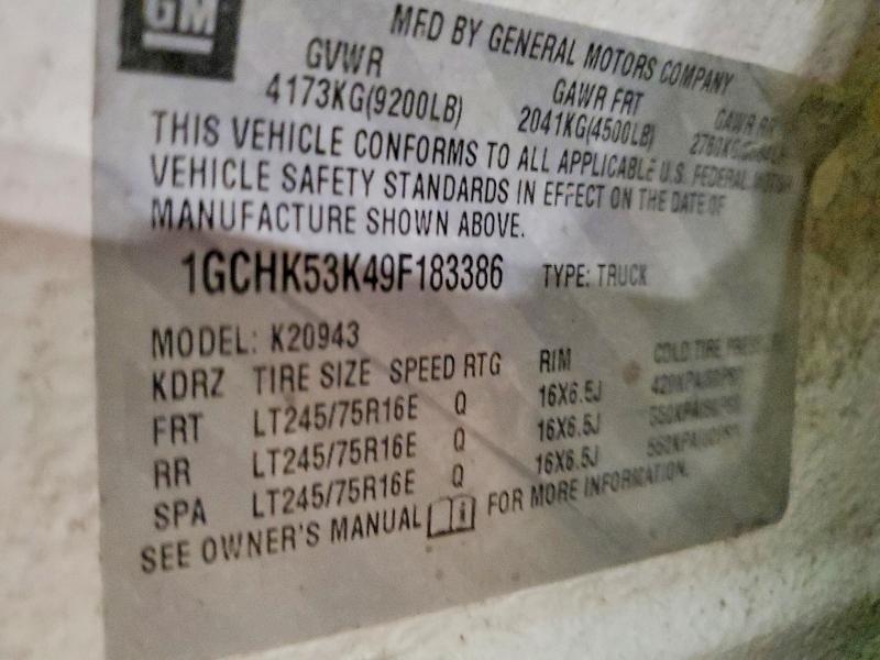 55527156 :رقم المزاد ، 1GCHK53K49F183386 vin ، 2009 Chevrolet Silverado مزاد بيع