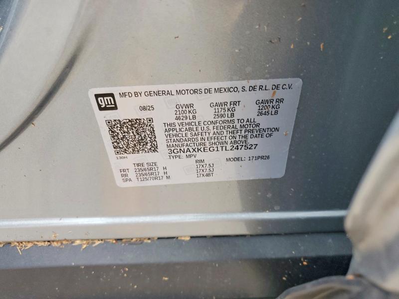 Продажа на аукционе авто 2026 Chevrolet Equinox, vin: 3GNAXKEG1TL247527, номер лота: 55031306